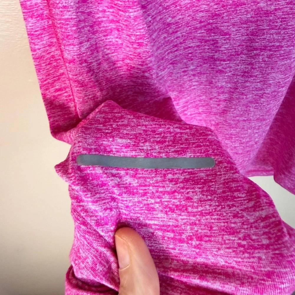 Nike Element Dri-FIT Women Pink Heathered Half Zip Running Pullover Size S